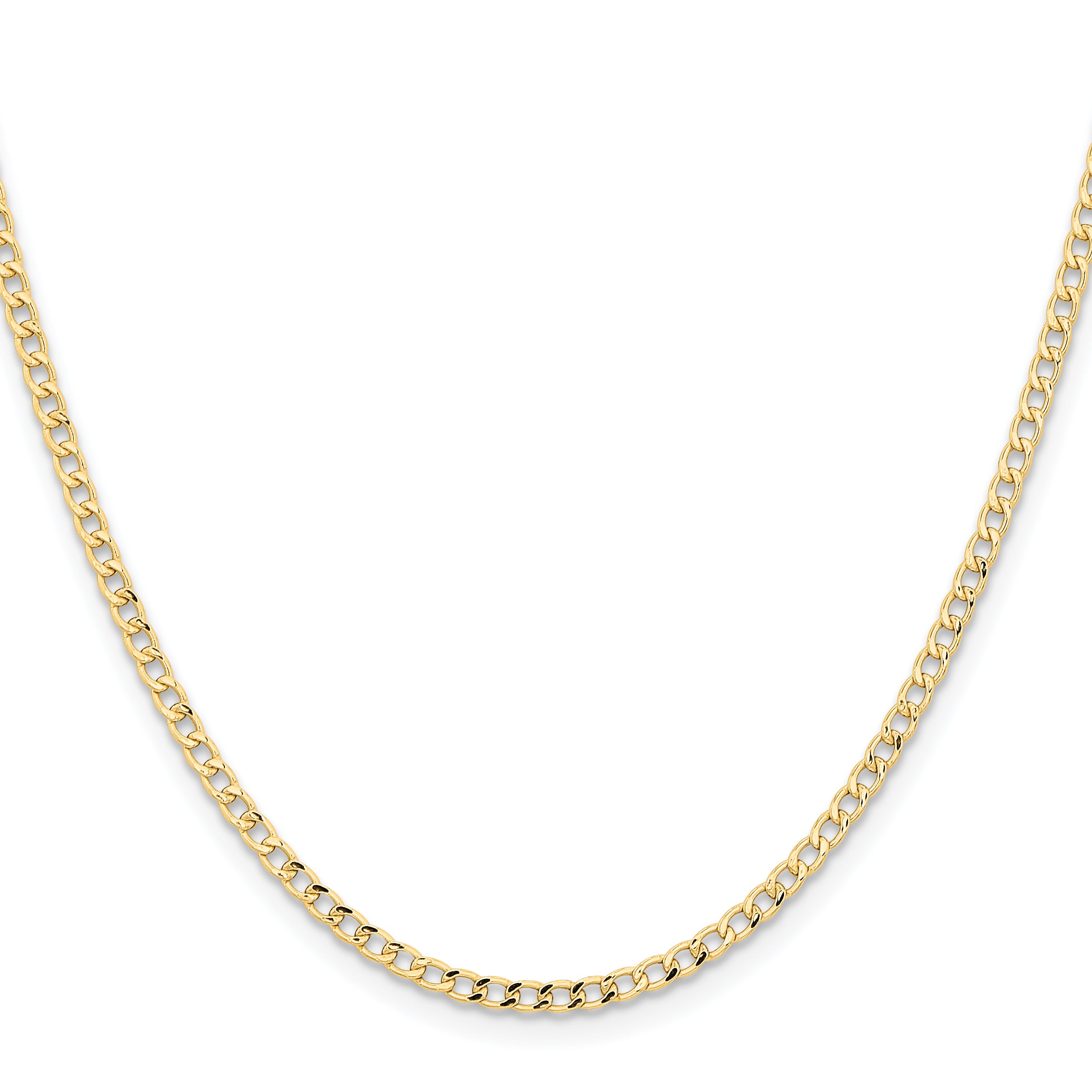 14k 2.85mm Semi-Solid Curb Chain