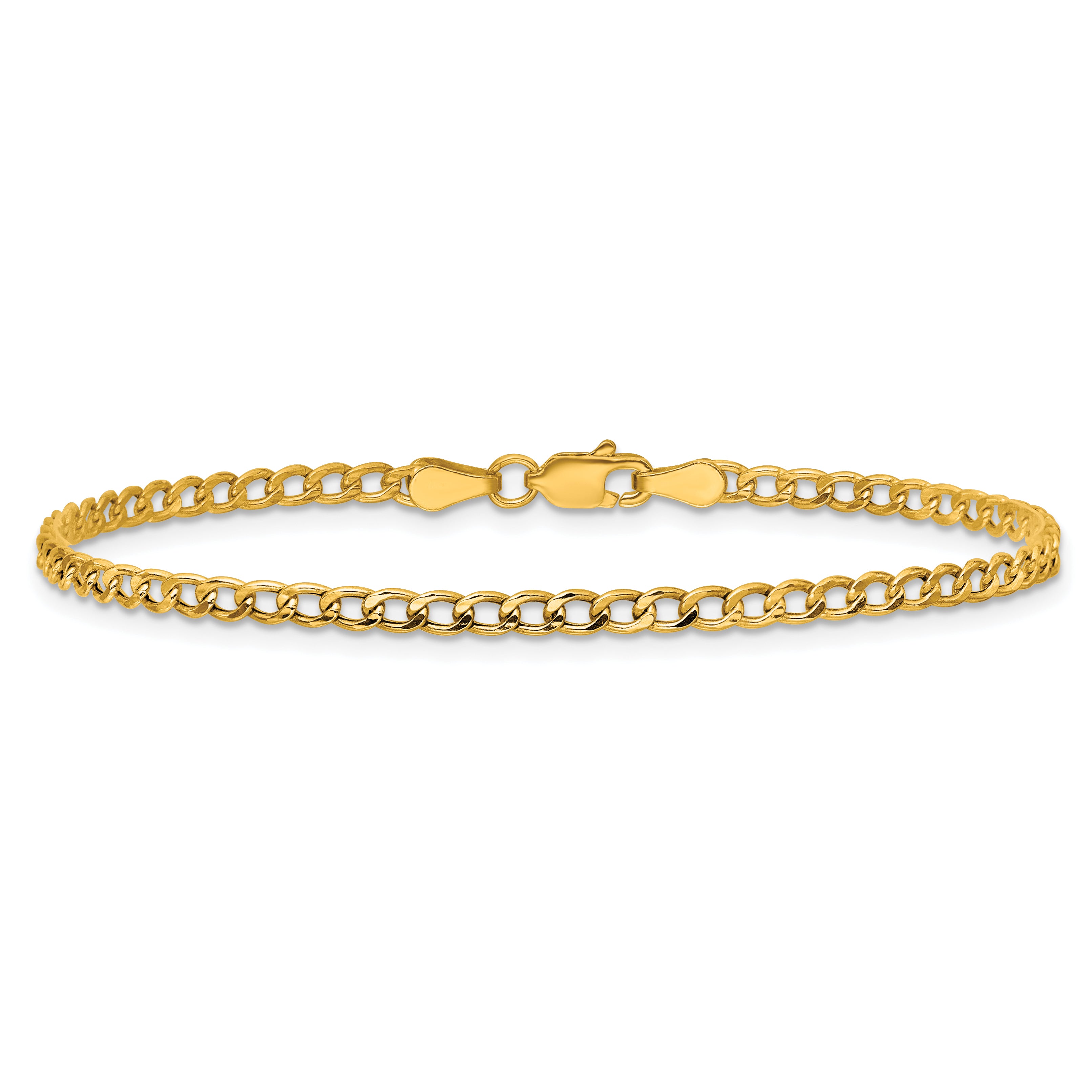 14k 2.85mm Semi-Solid Curb Chain