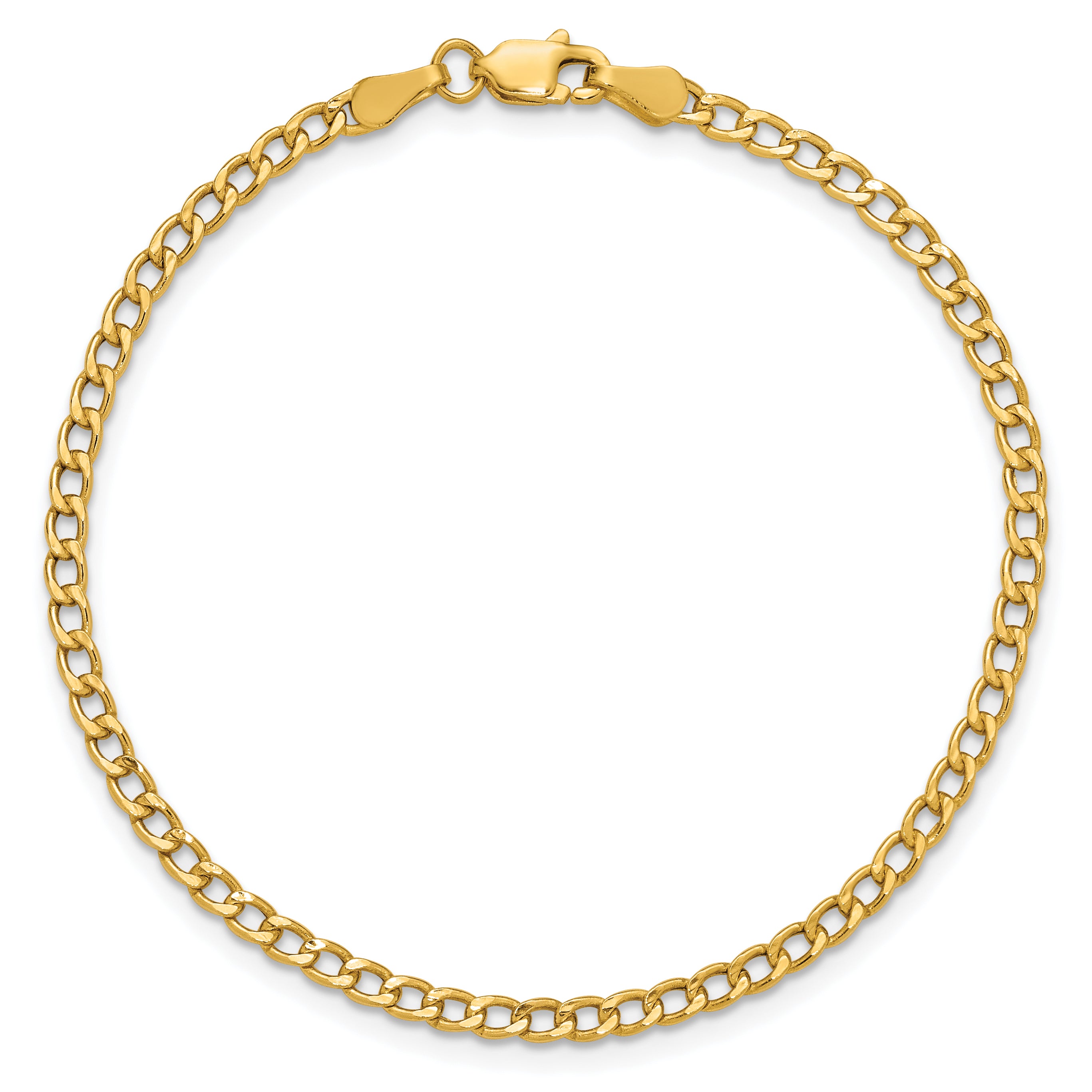 14k 2.85mm Semi-Solid Curb Chain