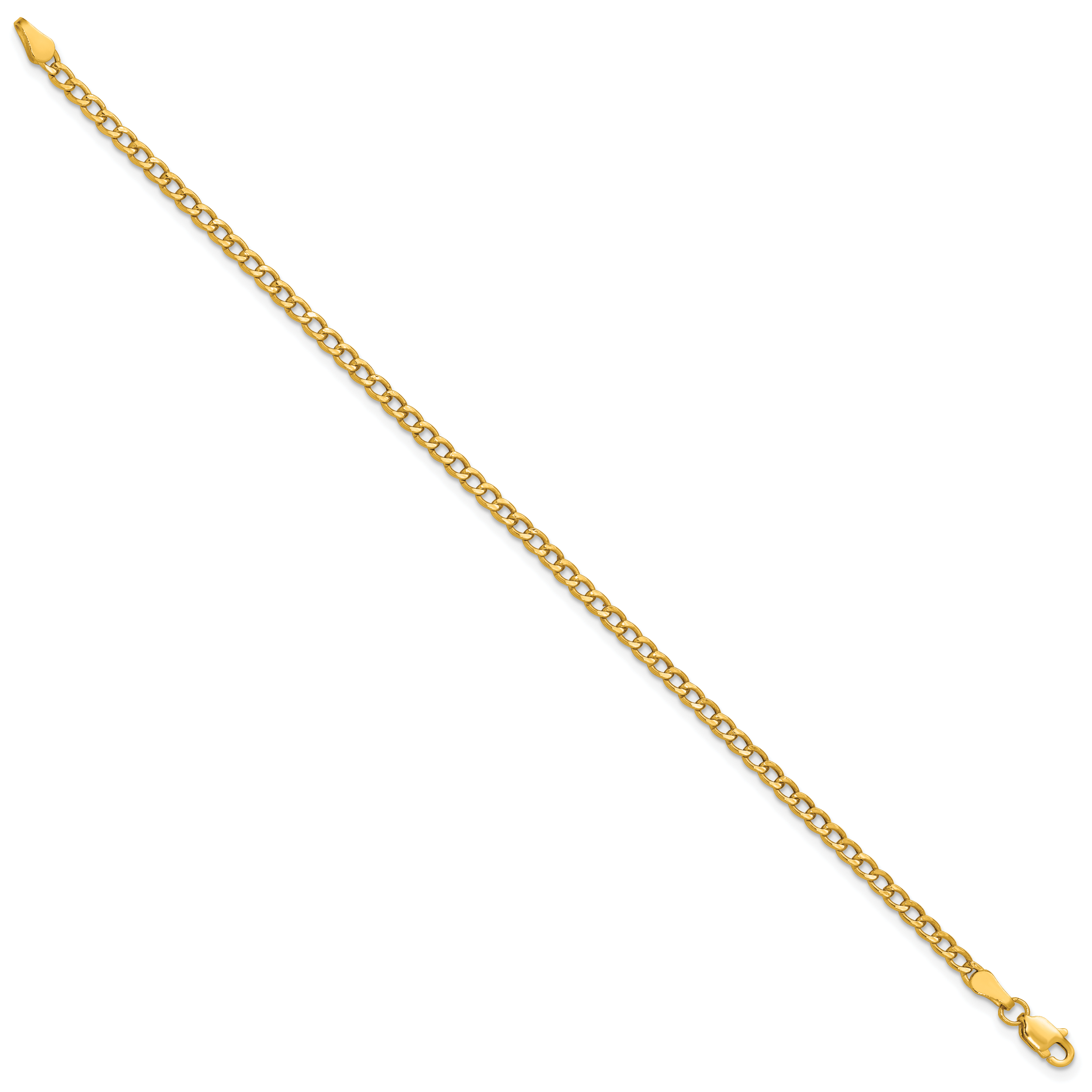 14k 2.85mm Semi-Solid Curb Chain