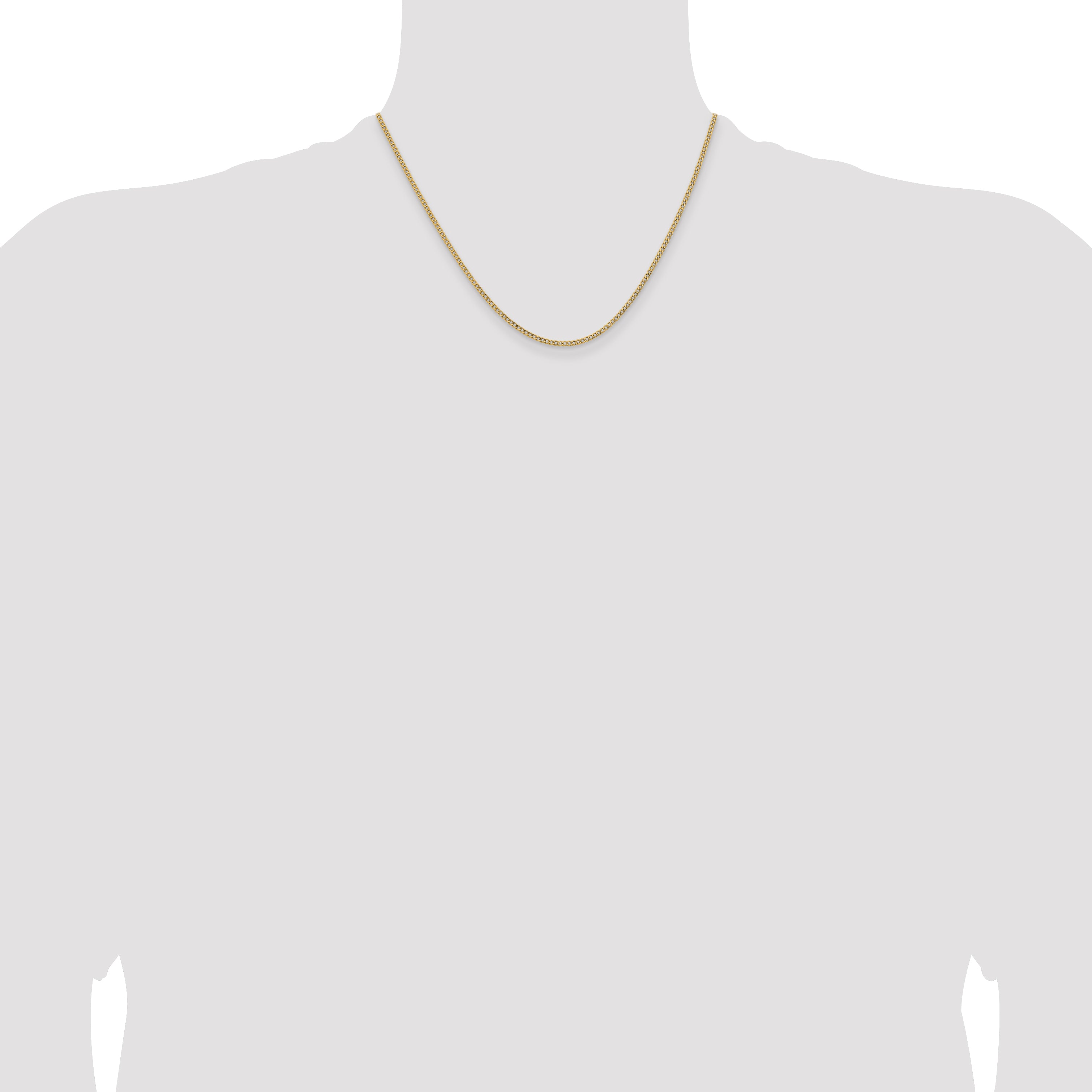 14k 1.85mm Semi-Solid Curb Chain