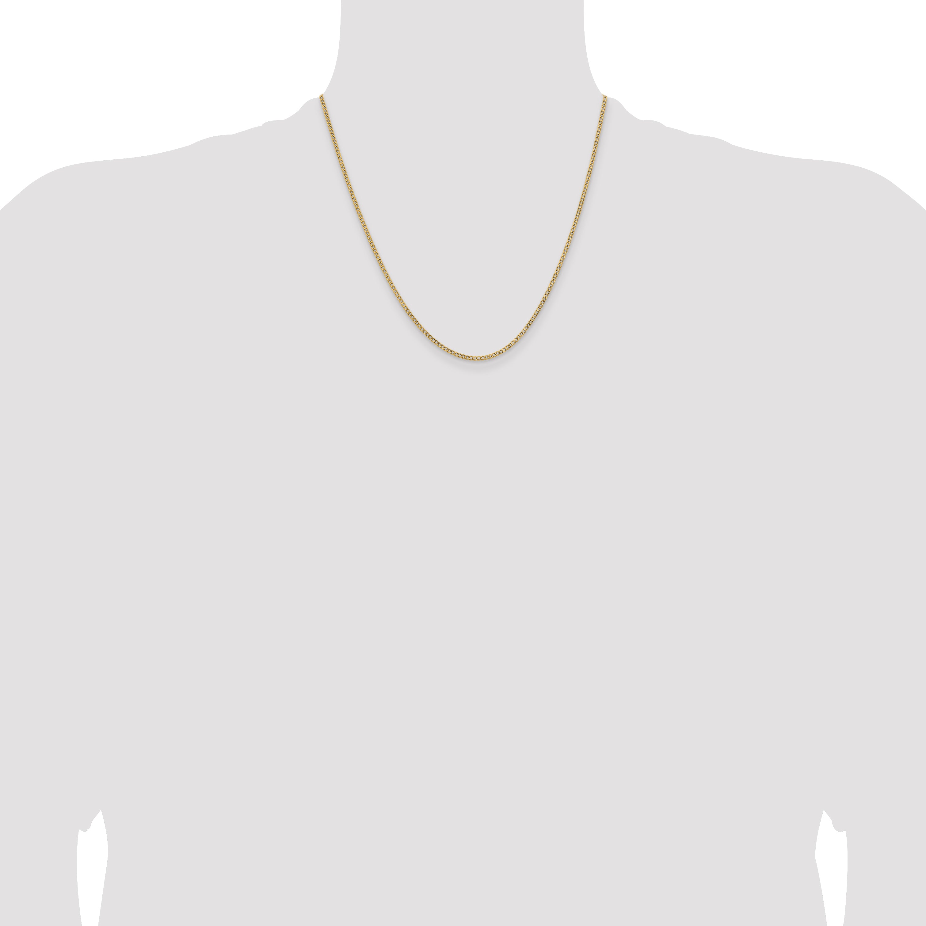 14k 1.85mm Semi-Solid Curb Chain