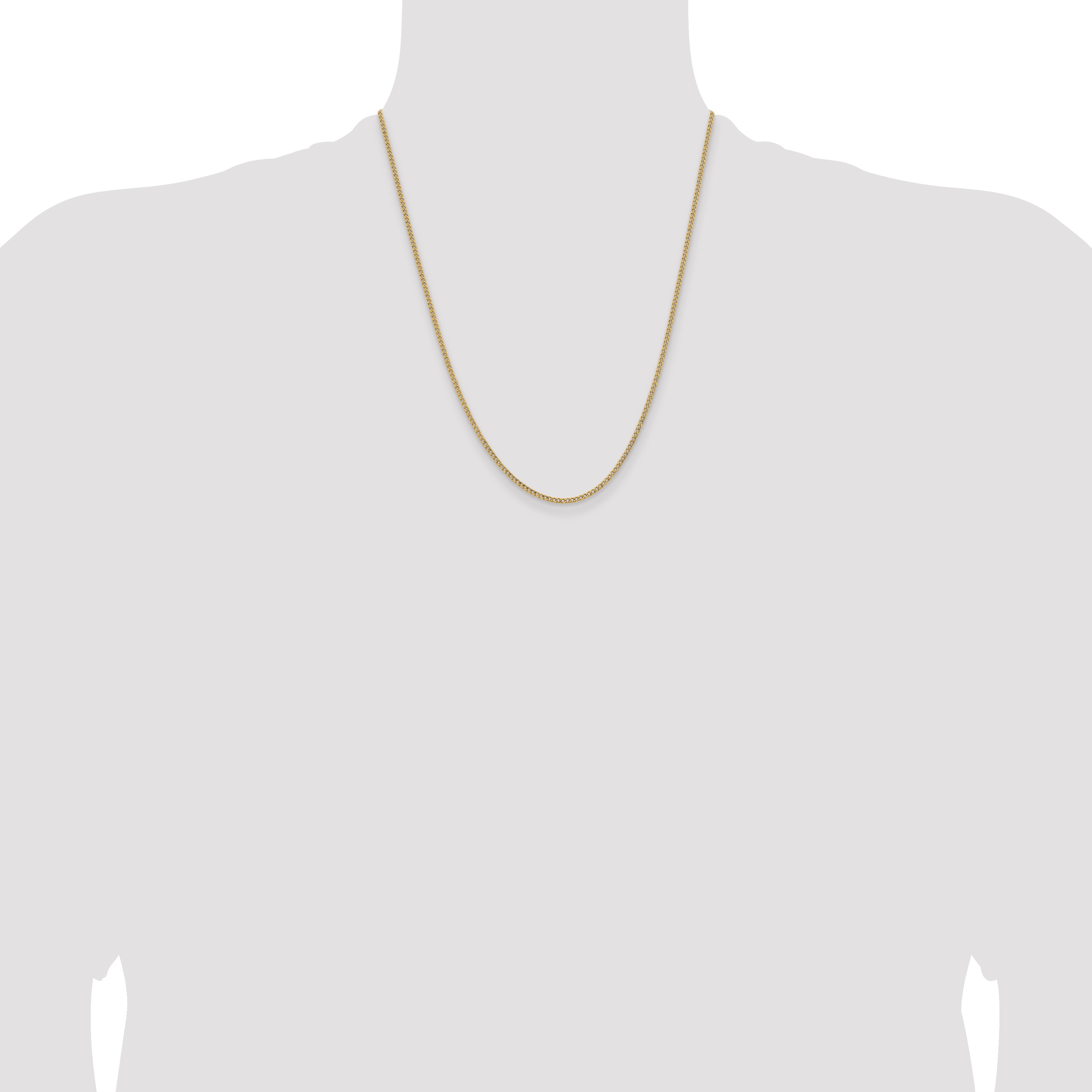 14k 1.85mm Semi-Solid Curb Chain