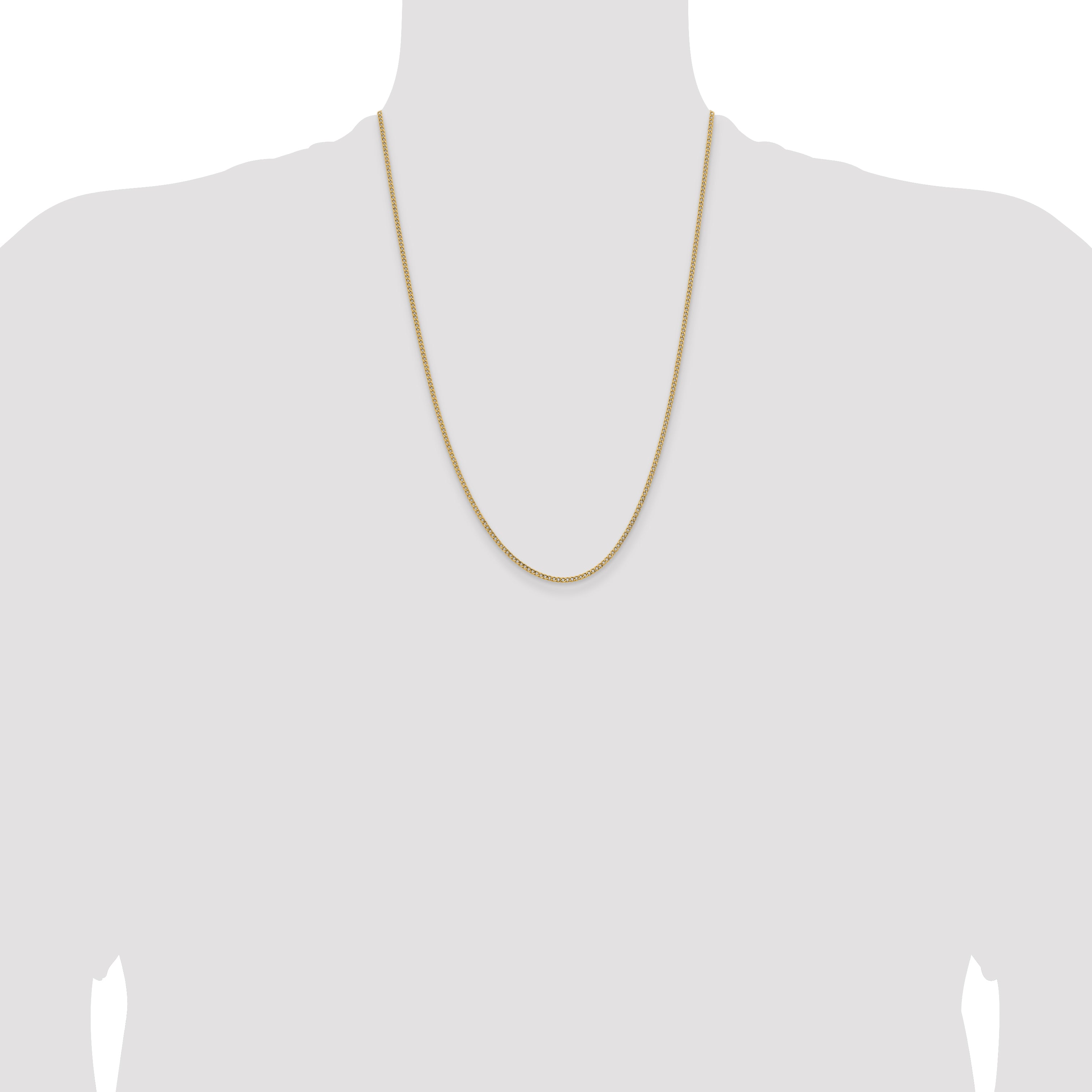 14k 1.85mm Semi-Solid Curb Chain