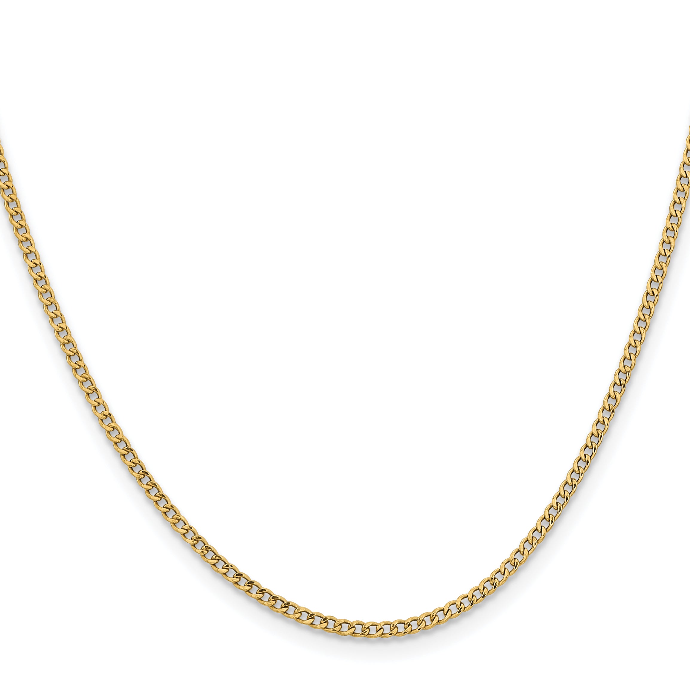 14k 1.85mm Semi-Solid Curb Chain