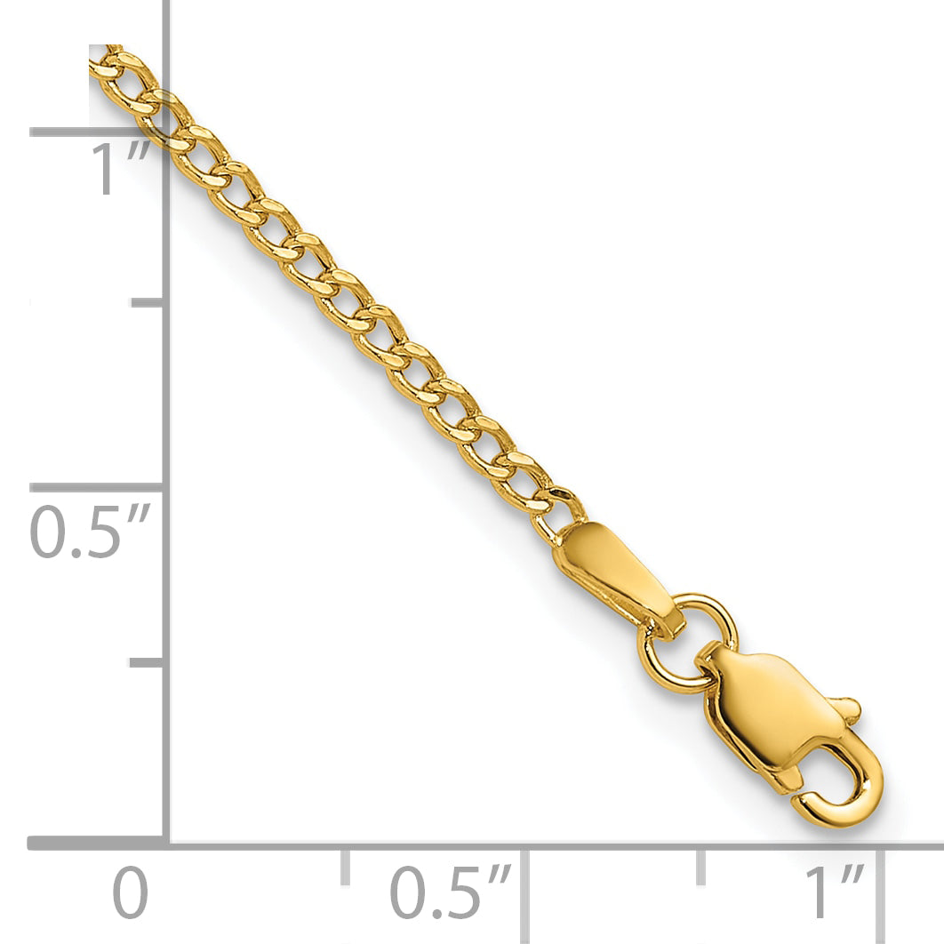 14k 1.85mm Semi-Solid Curb Chain