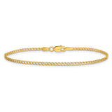 14k 1.85mm Semi-Solid Curb Chain Anklet