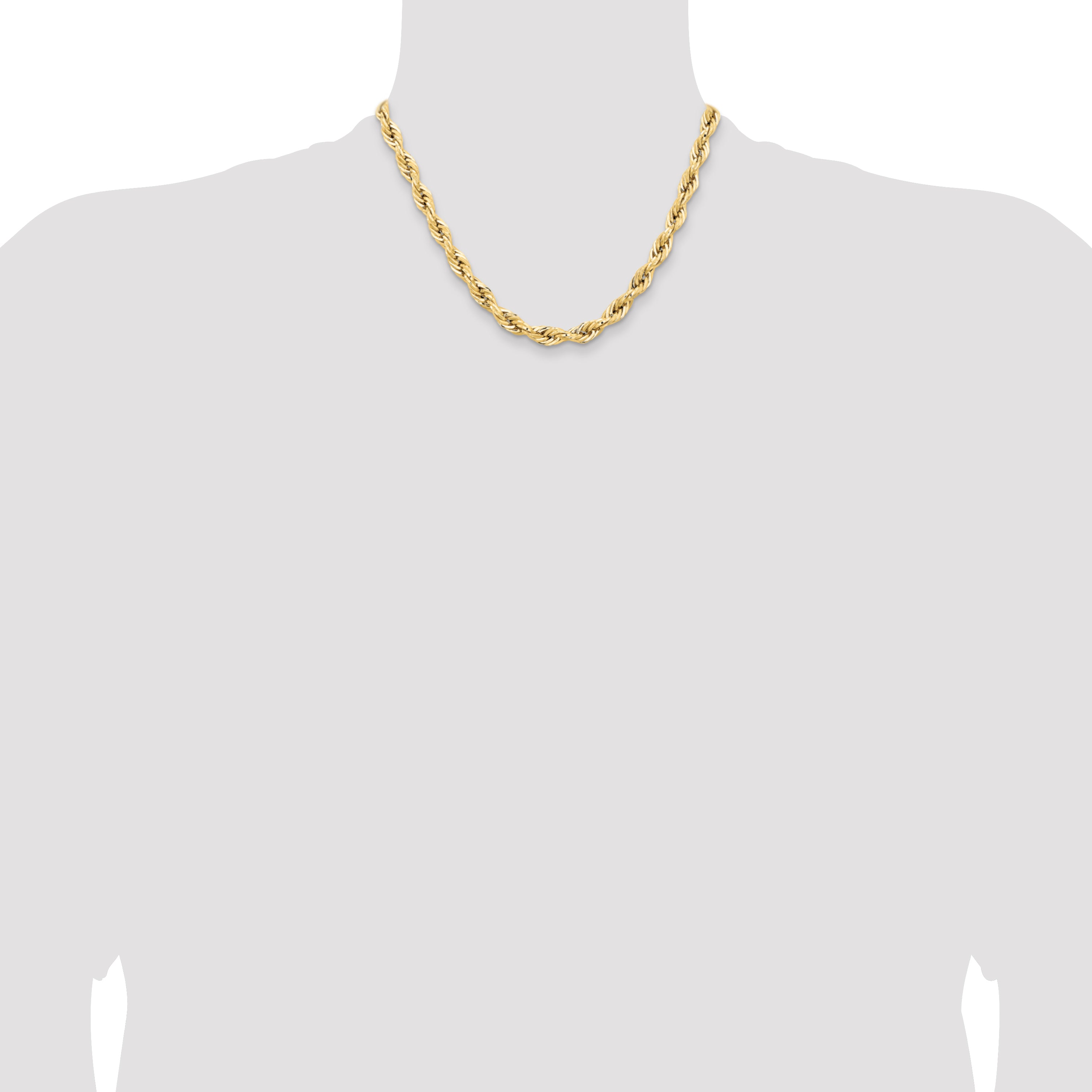 14ky 7.0mm Semi-Solid Rope Chain