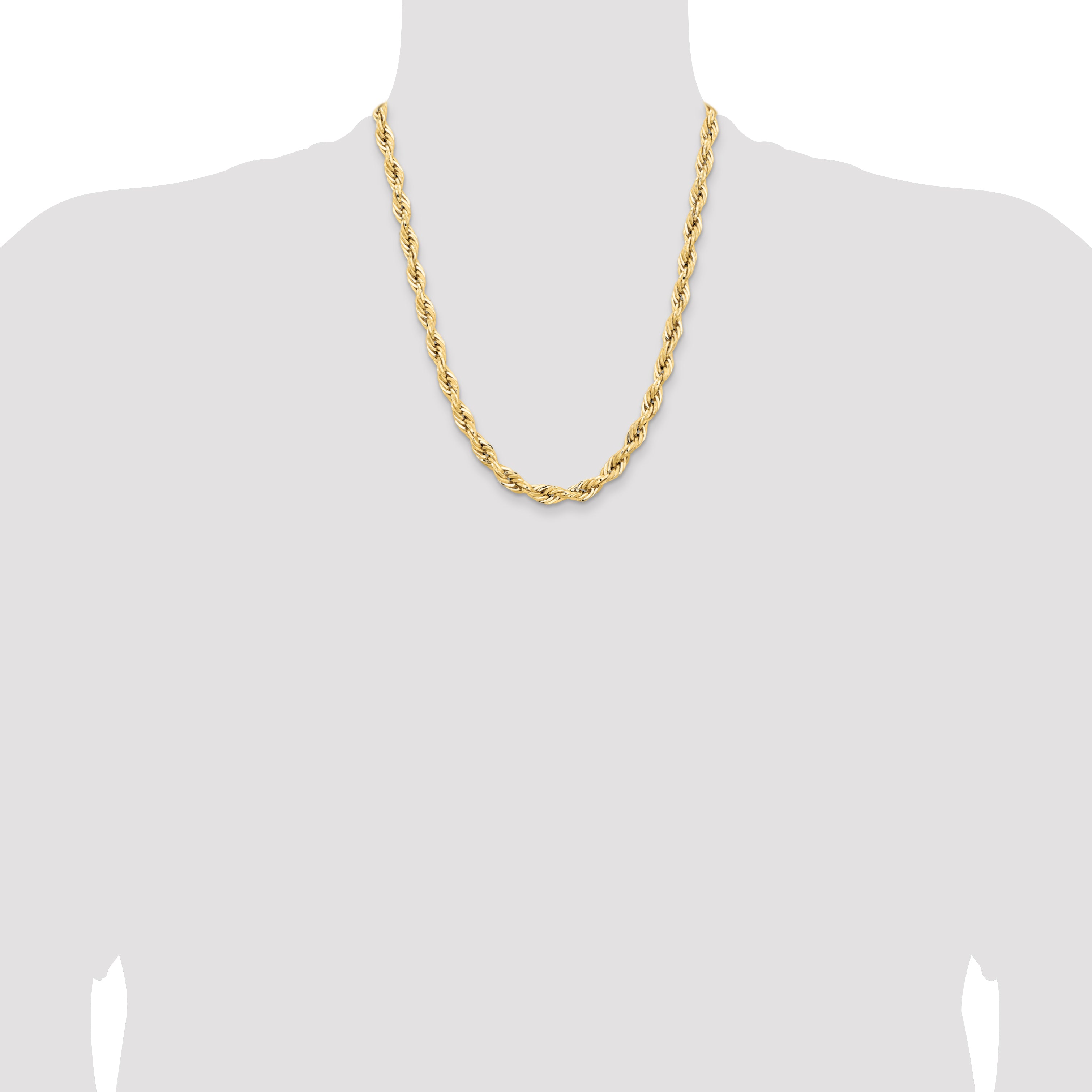 14ky 7.0mm Semi-Solid Rope Chain