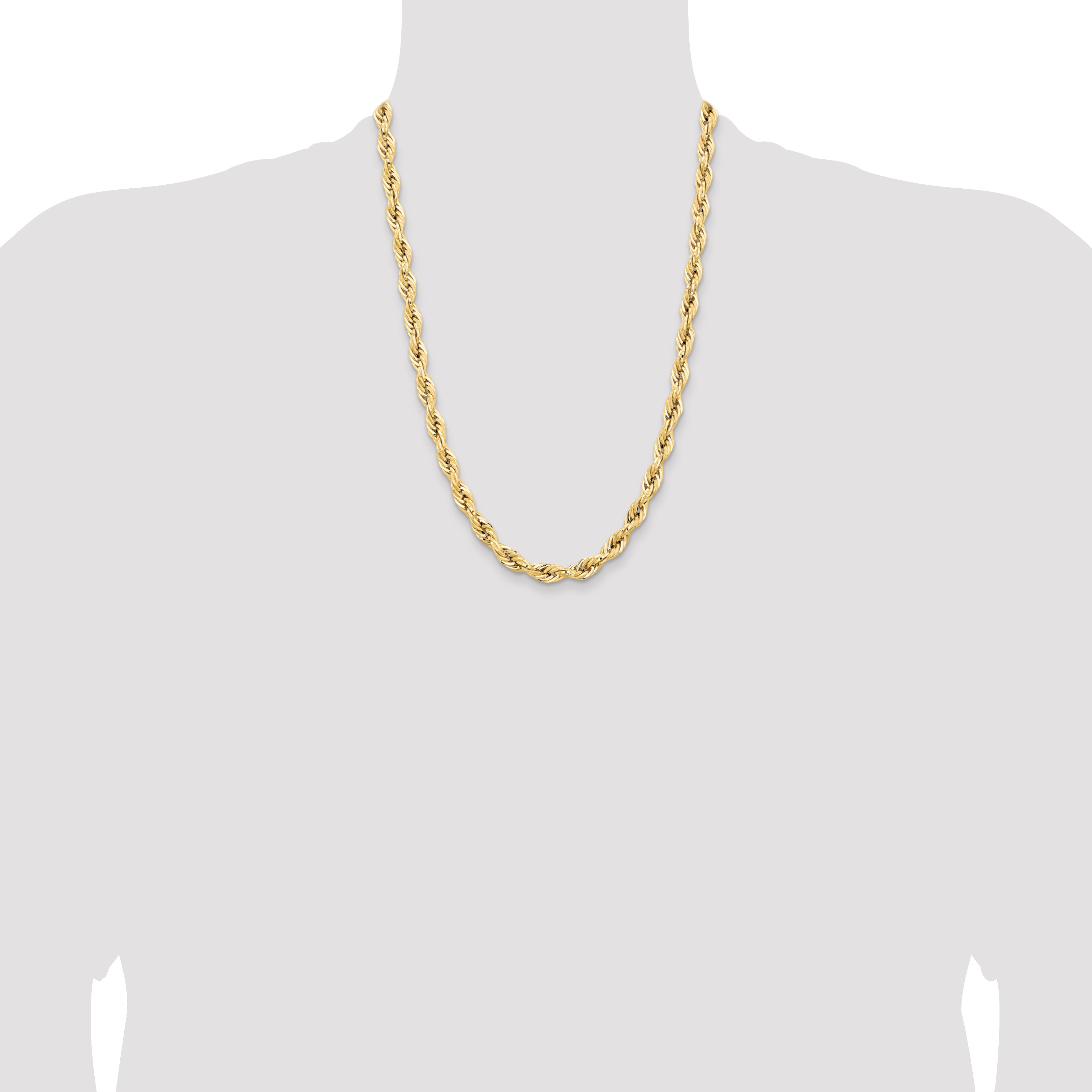 14ky 7.0mm Semi-Solid Rope Chain