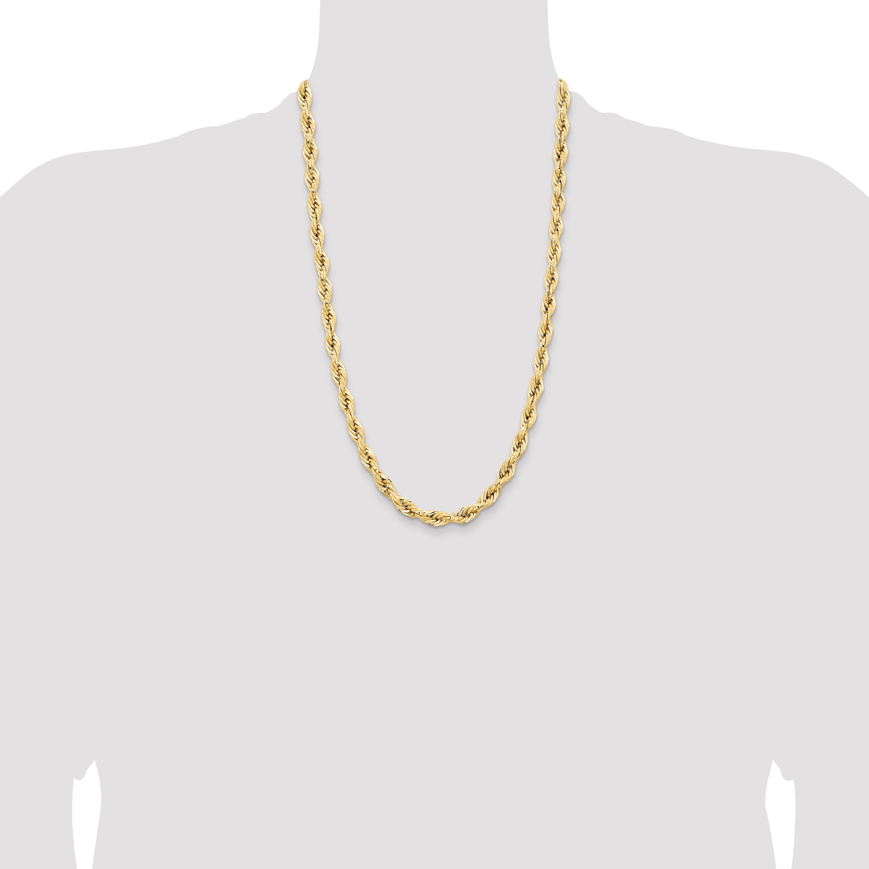 14ky 7.0mm Semi-Solid Rope Chain
