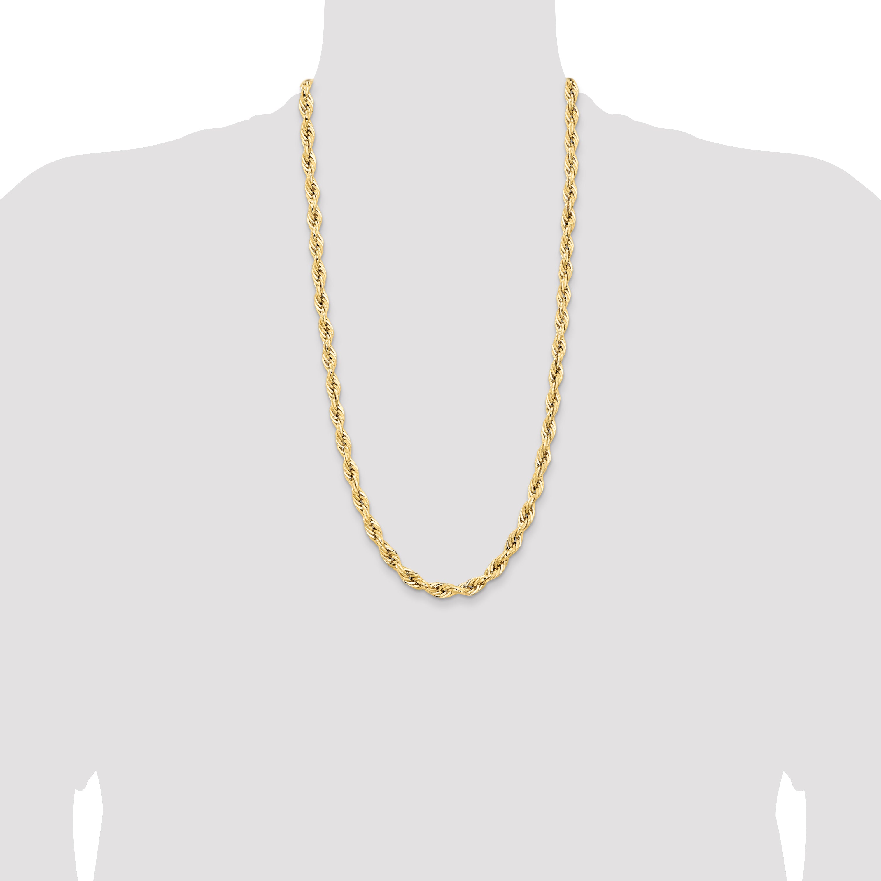 14ky 7.0mm Semi-Solid Rope Chain