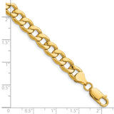 14k 7.5mm Semi-Solid Curb Chain