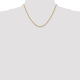 14ky 2.5mm Semi-Solid Rope Chain