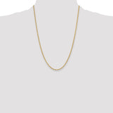 14ky 2.5mm Semi-Solid Rope Chain