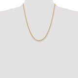 14ky 3.5mm Semi-Solid Rope Chain