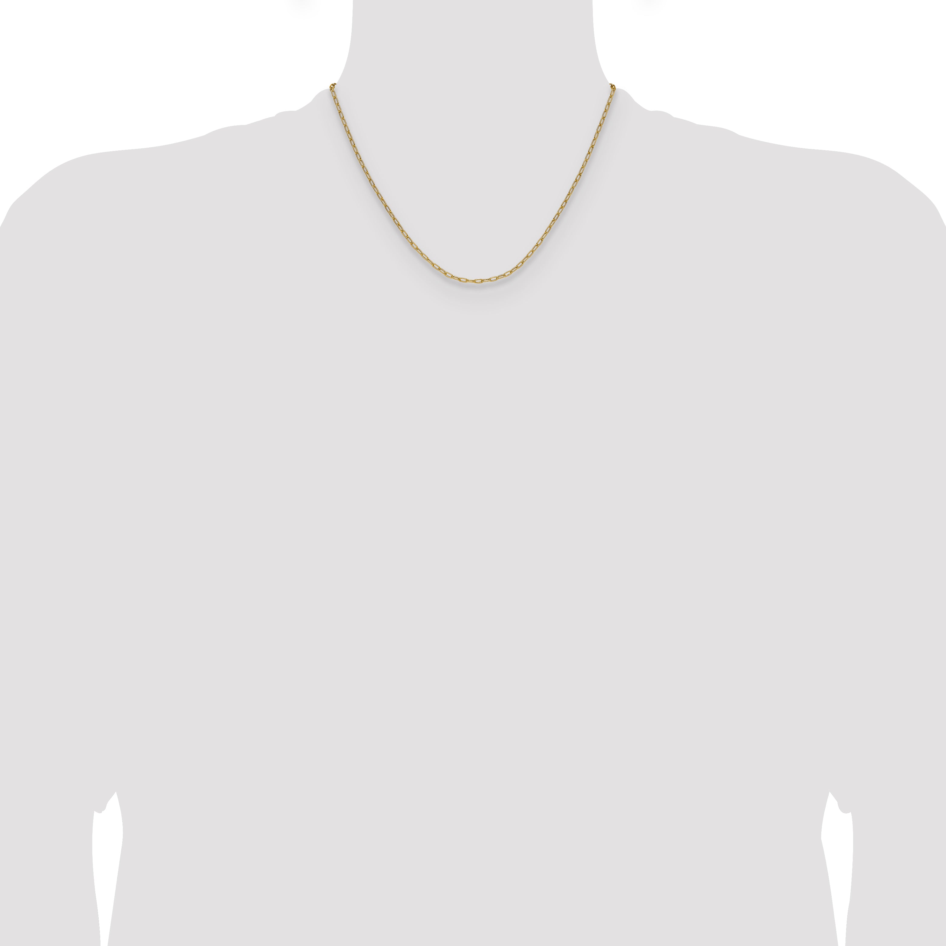 14k 2.2mm Semi-Solid Beveled Paperclip Chain