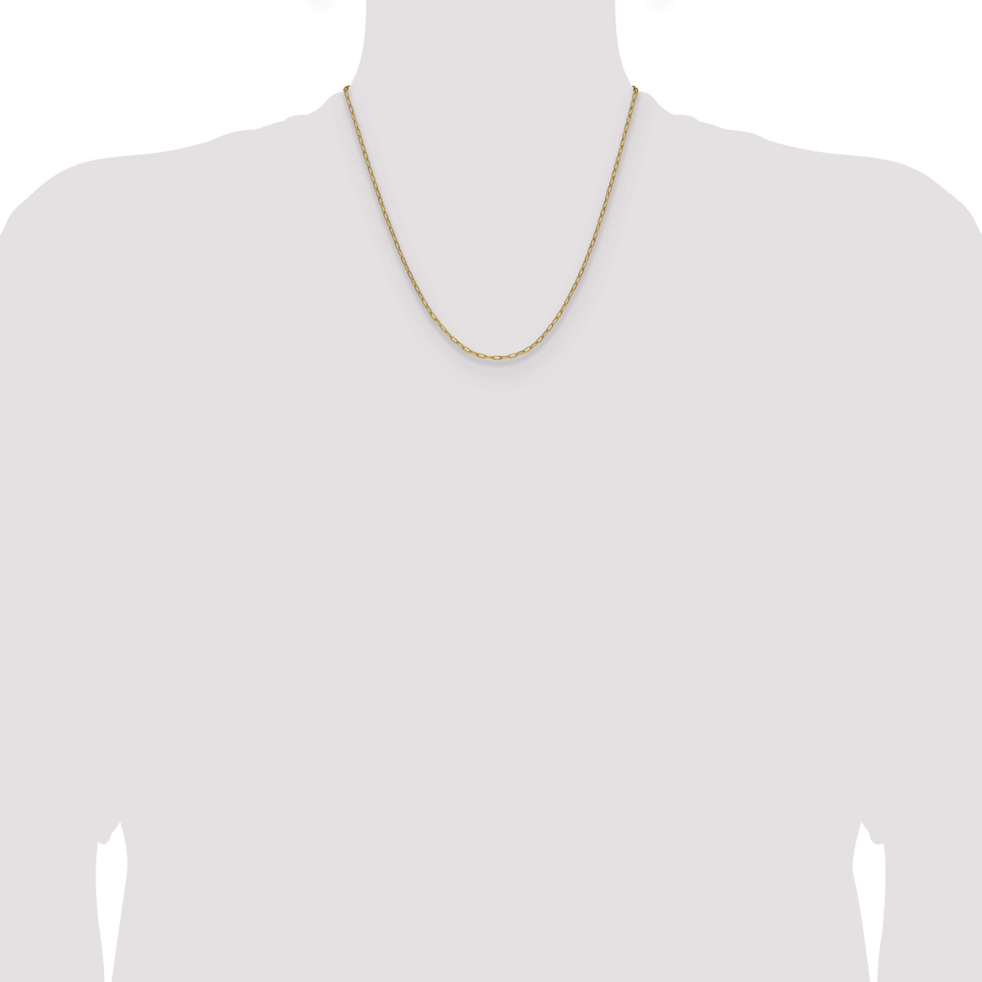 14k 2.2mm Semi-Solid Beveled Paperclip Chain