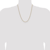 14k 2.2mm Semi-Solid Beveled Paperclip Chain