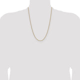 14k 2.2mm Semi-Solid Beveled Paperclip Chain