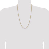 14k 2.2mm Semi-Solid Beveled Paperclip Chain