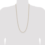 14k 2.2mm Semi-Solid Beveled Paperclip Chain