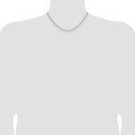 14k White Gold 2.2mm Semi-Solid Beveled Paperclip Chain