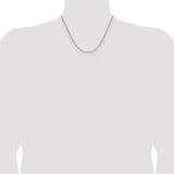 14k White Gold 2.2mm Semi-Solid Beveled Paperclip Chain