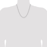 14k White Gold 2.2mm Semi-Solid Beveled Paperclip Chain