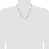 14k White Gold 2.2mm Semi-Solid Beveled Paperclip Chain
