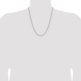 14k White Gold 2.2mm Semi-Solid Beveled Paperclip Chain