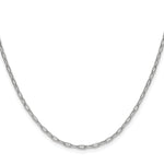 14k White Gold 2.2mm Semi-Solid Beveled Paperclip Chain