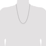 14k White Gold 2.2mm Semi-Solid Beveled Paperclip Chain