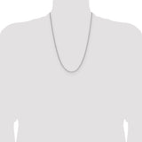 14k White Gold 2.2mm Semi-Solid Beveled Paperclip Chain
