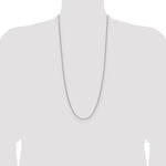 14k White Gold 2.2mm Semi-Solid Beveled Paperclip Chain