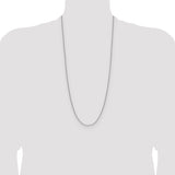 14k White Gold 2.2mm Semi-Solid Beveled Paperclip Chain
