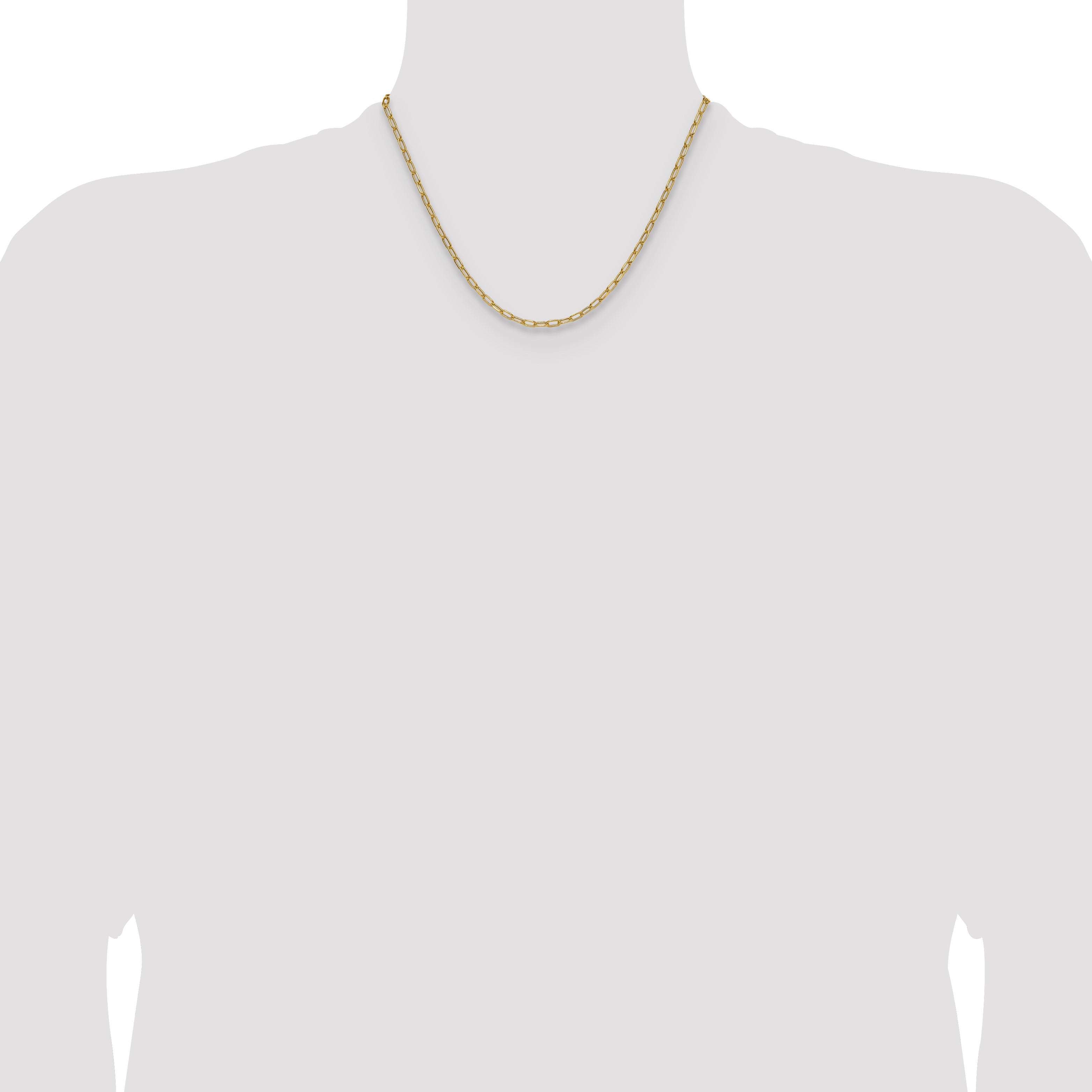 14k 3.0mm Semi-Solid Beveled Paperclip Chain