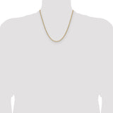 14k 3.0mm Semi-Solid Beveled Paperclip Chain