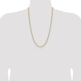 14k 3.0mm Semi-Solid Beveled Paperclip Chain