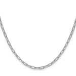 14k White Gold 3.0mm Semi-Solid Beveled Paperclip Chain