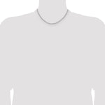 14k White Gold 3.0mm Semi-Solid Beveled Paperclip Chain