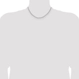 14k White Gold 3.0mm Semi-Solid Beveled Paperclip Chain
