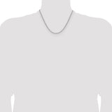 14k White Gold 3.0mm Semi-Solid Beveled Paperclip Chain