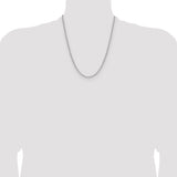 14k White Gold 3.0mm Semi-Solid Beveled Paperclip Chain