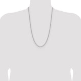 14k White Gold 3.0mm Semi-Solid Beveled Paperclip Chain
