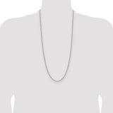 14k White Gold 3.0mm Semi-Solid Beveled Paperclip Chain