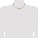 14k 3.7mm Semi-Solid Beveled Paperclip Chain
