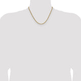14k 3.7mm Semi-Solid Beveled Paperclip Chain