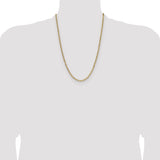 14k 3.7mm Semi-Solid Beveled Paperclip Chain