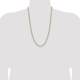 14k 3.7mm Semi-Solid Beveled Paperclip Chain